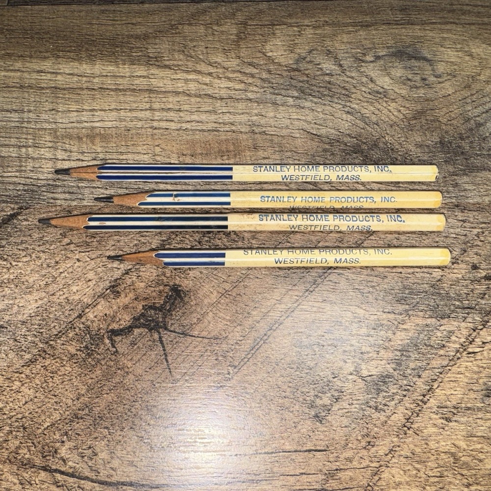 Vintage Stanley Home Products Inc Westfield Mass Quality Sharpened Pencils Blue